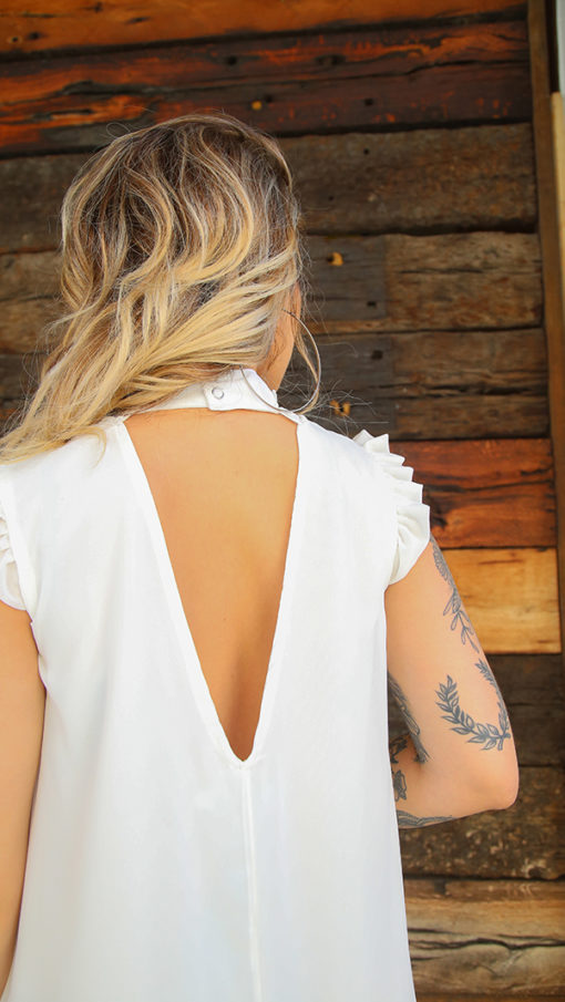 Vestido chifón hueso<br>  - Imagen 3