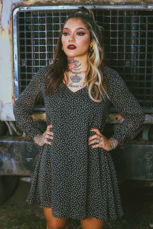 Vestido chifón miniprim Ride - Dark Paradise