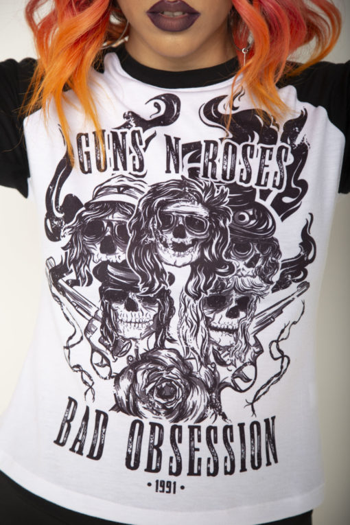 Camiseta mujer manga ranglan skulls - Imagen 3