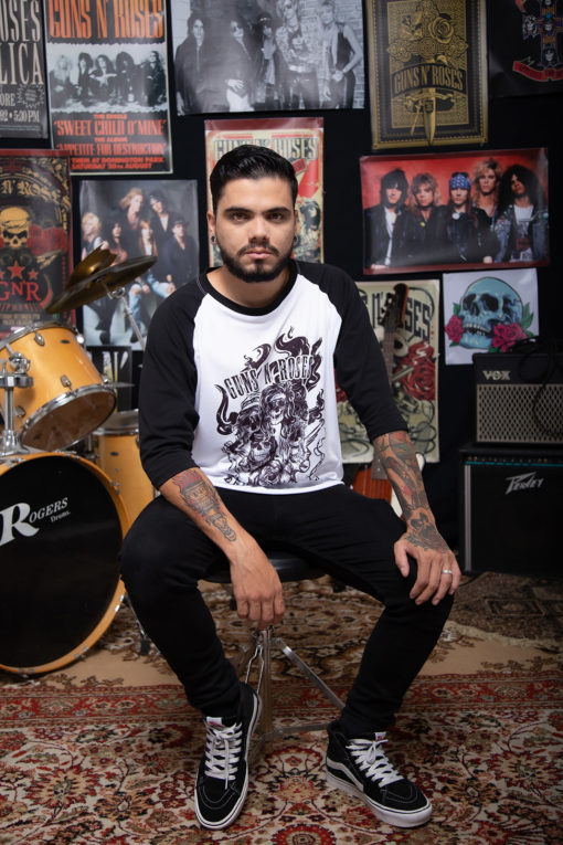 Camiseta hombre manga ranglan skulls - Imagen 2