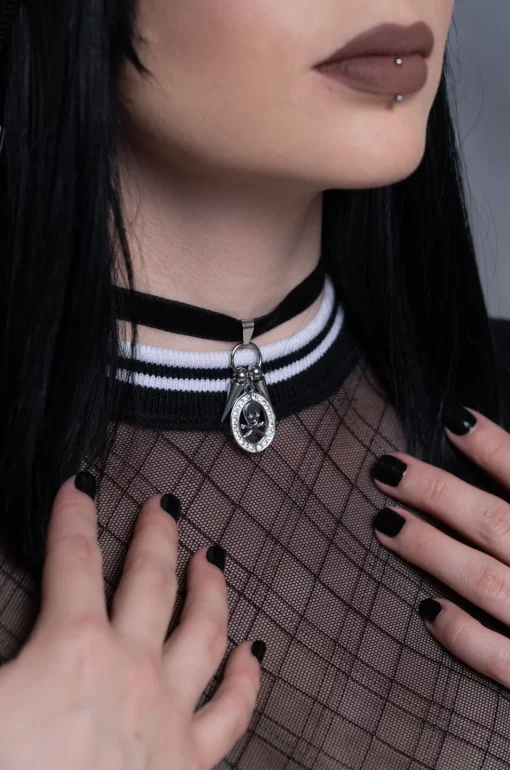 RHCP - SET Candongas Punk - Choker Skull - Imagen 3