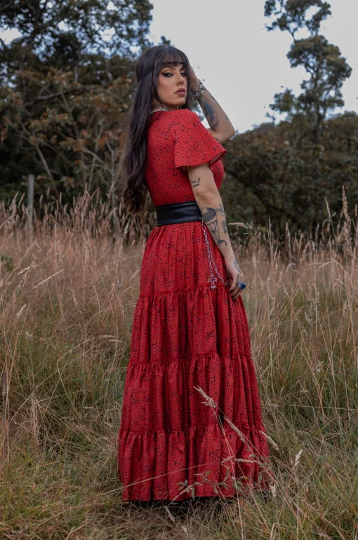 Vestido rojo Stairway to Heaven - Kashmir - Imagen 2