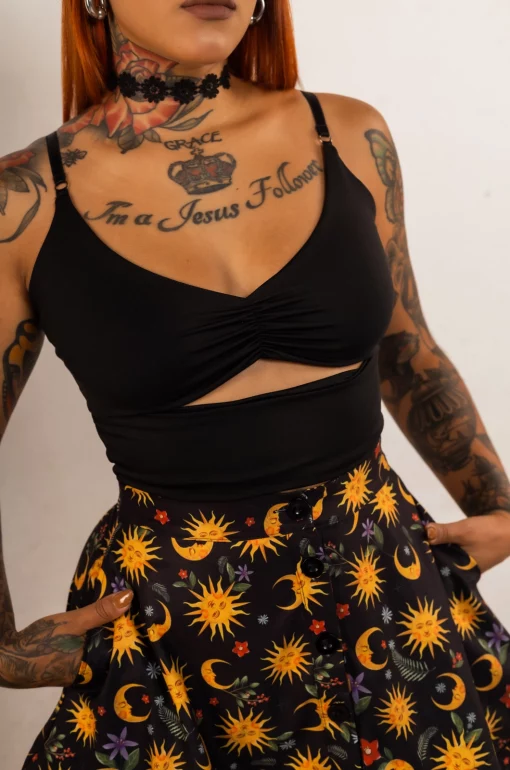 Croptop lycra negro One Rainy Wish - Imagen 2