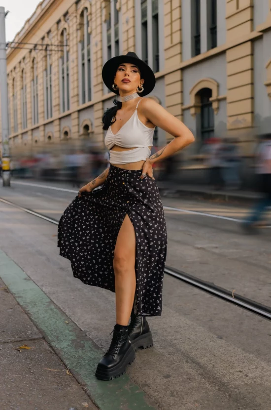 Falda Larga Zoom - Corazón Delator