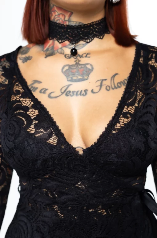 Vestido cruzado black arabeques - Black Lovers - Imagen 7