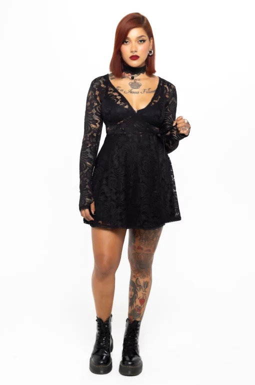 Vestido cruzado black arabeques - Black Lovers - Imagen 2
