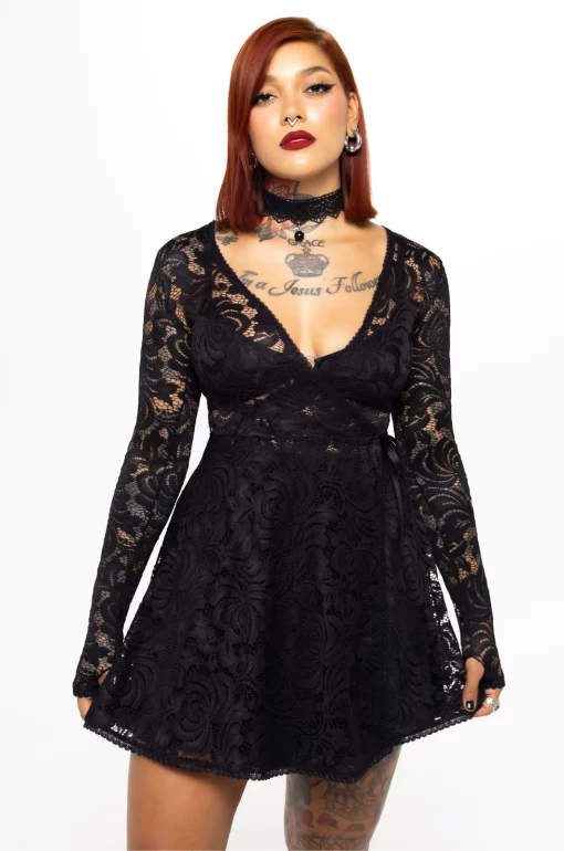Vestido cruzado black arabeques - Black Lovers