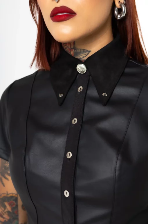 Vestido cuerina Coma - Black Lovers - Imagen 9