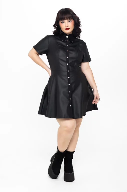 Vestido cuerina Coma - Black Lovers - Imagen 3