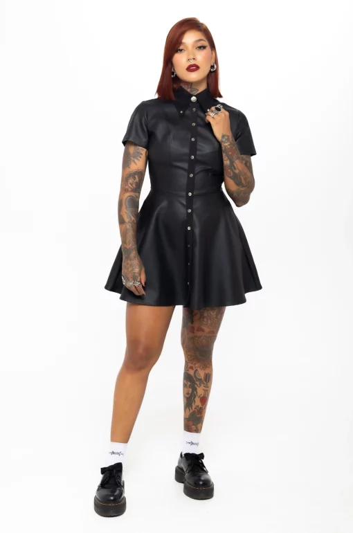 Vestido cuerina Coma - Black Lovers