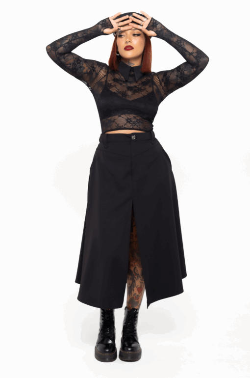 Croptop blonda black mesh - Black Lovers