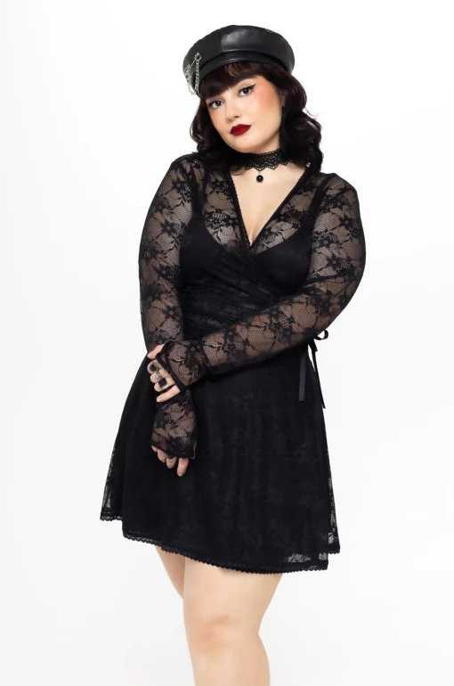 Vestido cruzado black mesh - Black Lovers - Imagen 6