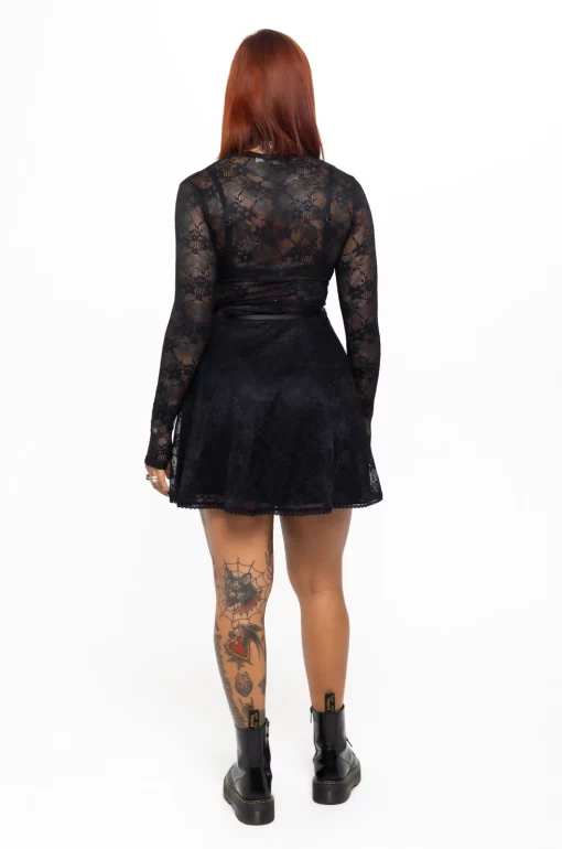Vestido cruzado black mesh - Black Lovers - Imagen 3