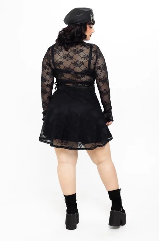 Vestido cruzado black mesh - Black Lovers - Imagen 2
