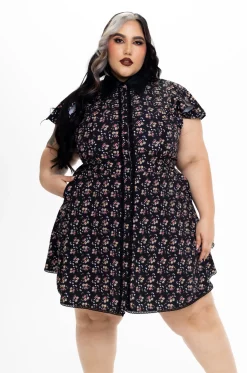 Vestido corto Flowers miniprint