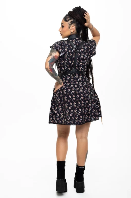 Vestido corto Flowers miniprint - Imagen 3