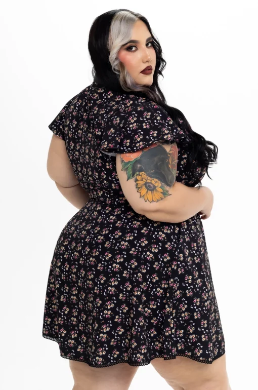 Vestido corto Flowers miniprint - Imagen 9