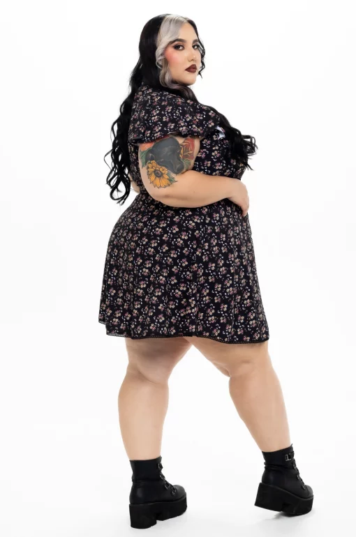Vestido corto Flowers miniprint - Imagen 6