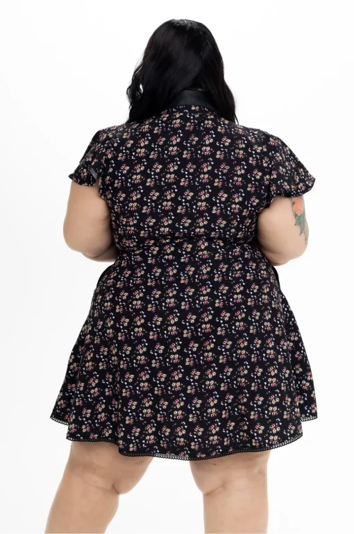 Vestido corto Flowers miniprint - Imagen 4