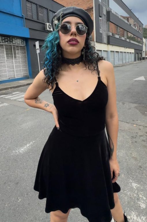 Vestido velvetin Die With a Smile - Black - Imagen 3