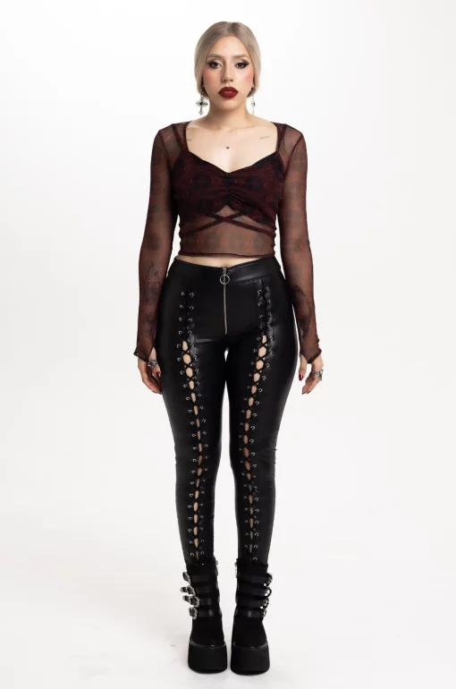 Pantalon cuerina con ojaletes Disease - Bad Romance - Imagen 2
