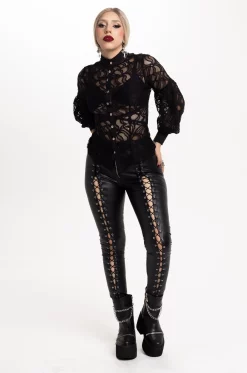 Pantalon cuerina con ojaletes Disease - Bad Romance