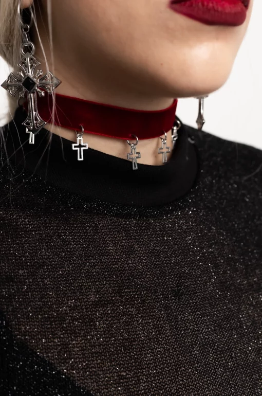 Choker vinotinto Close to you - Bad Romance - Imagen 2