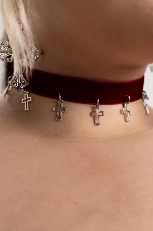 Choker vinotinto Close to you - Bad Romance - Imagen 3