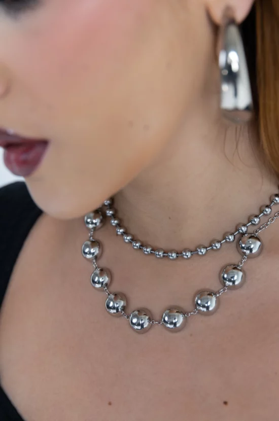 Collar silver Double Ball