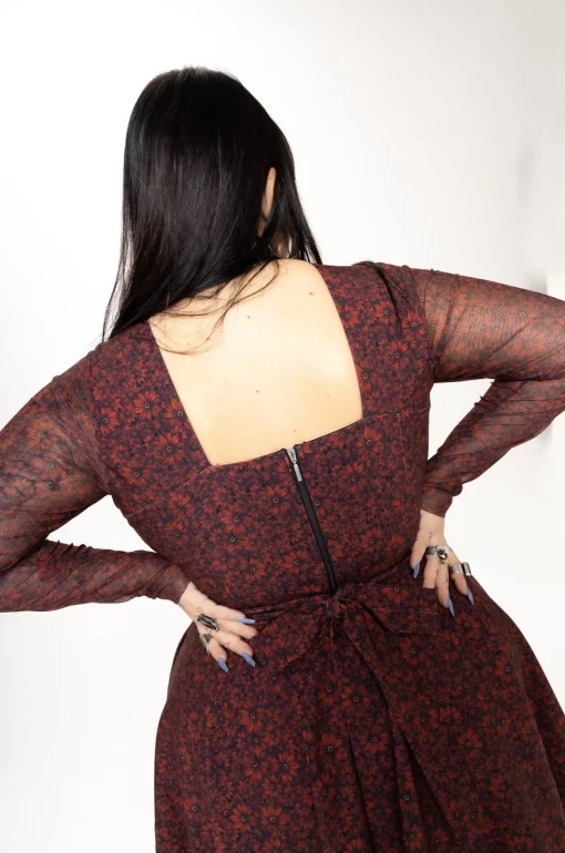 Vestido corto vino Las Flores - Imagen 7