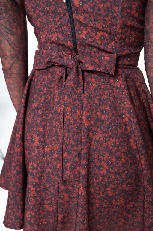 Vestido corto vino Las Flores - Imagen 8