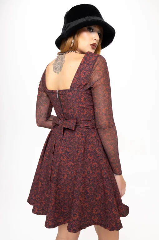 Vestido corto vino Las Flores - Imagen 6