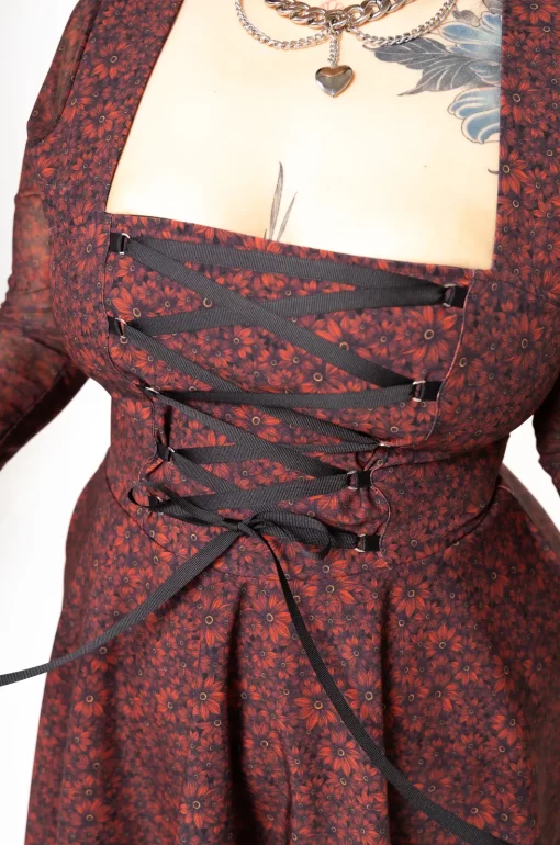 Vestido corto vino Las Flores - Imagen 4