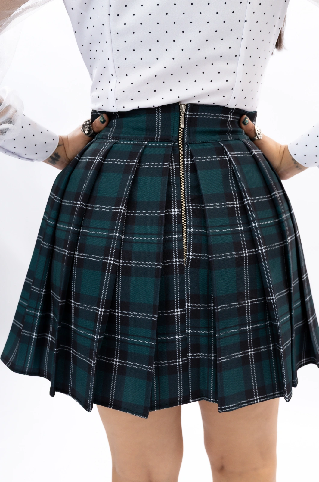 Falda prensada cuadros verde Another One Bites The Dust - Queen - Imagen 11