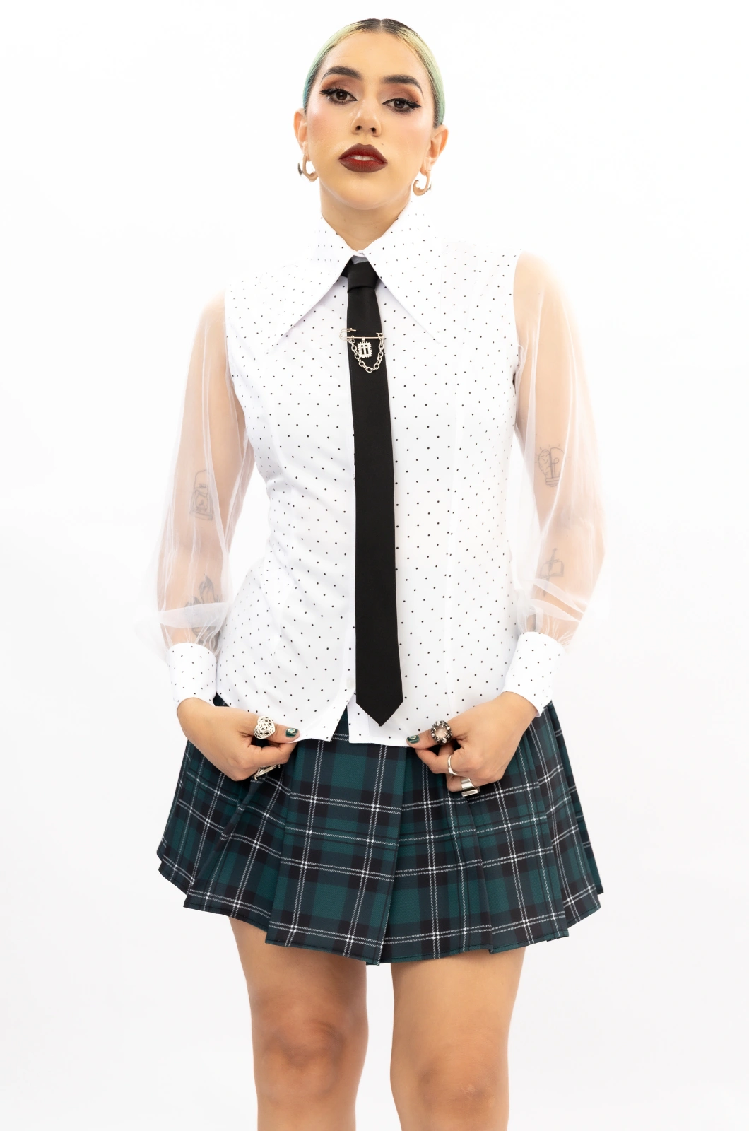 Falda prensada cuadros verde Another One Bites The Dust - Queen - Imagen 7