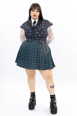 Falda prensada cuadros verde Another One Bites The Dust - Queen