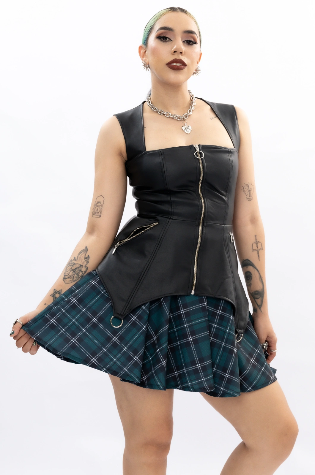 Vestido cuerina con falda cuadros I Want To Break Free - Queen - Imagen 5