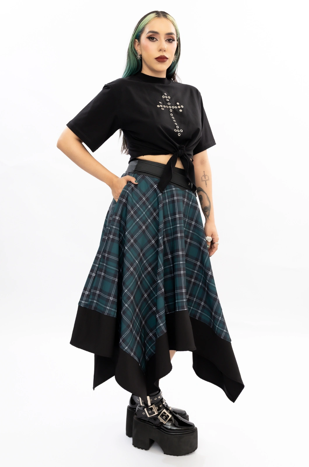 Falda cuadros verdes Killer Queen - Queen - Imagen 7