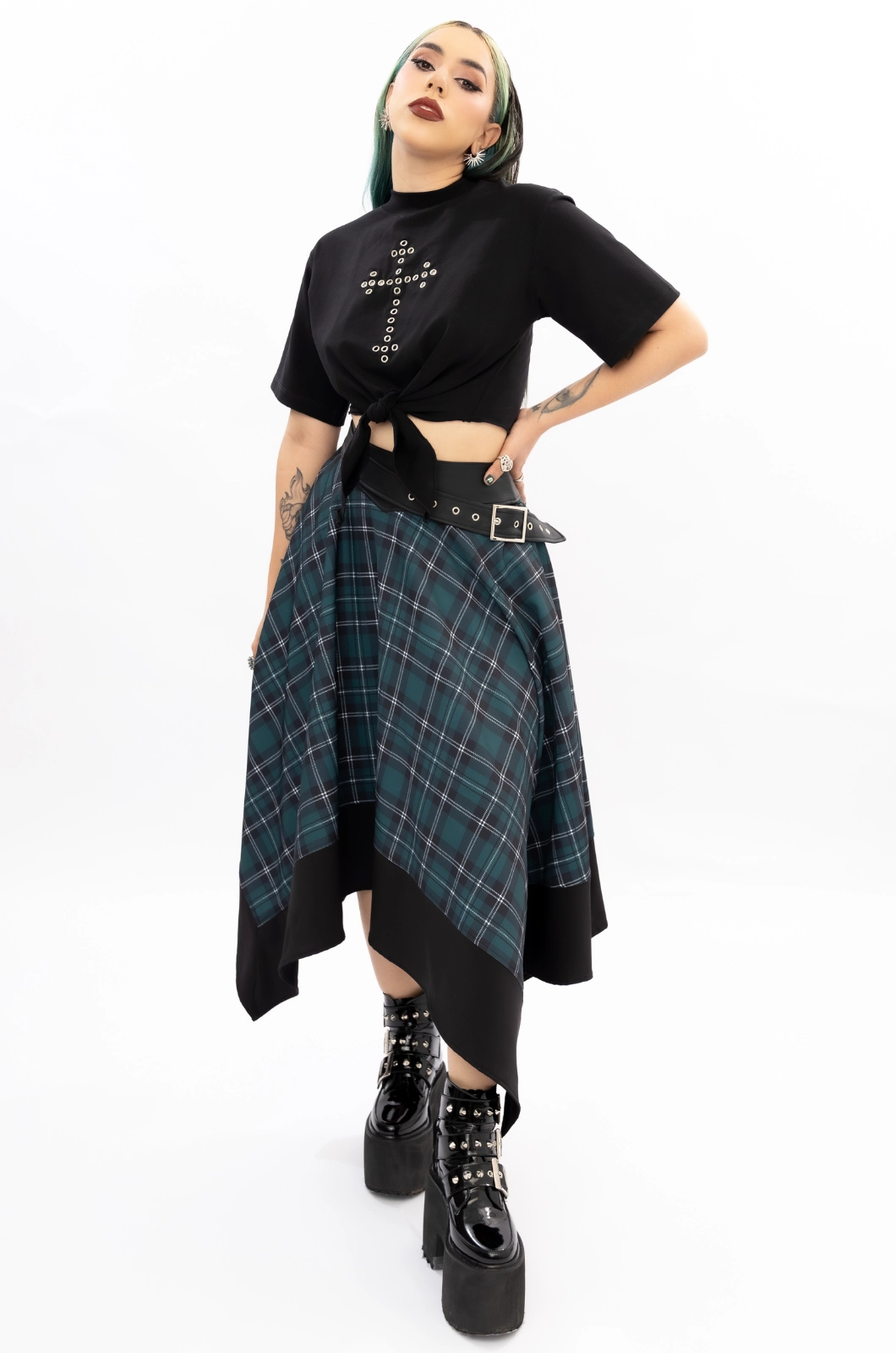 Falda cuadros verdes Killer Queen - Queen - Imagen 6