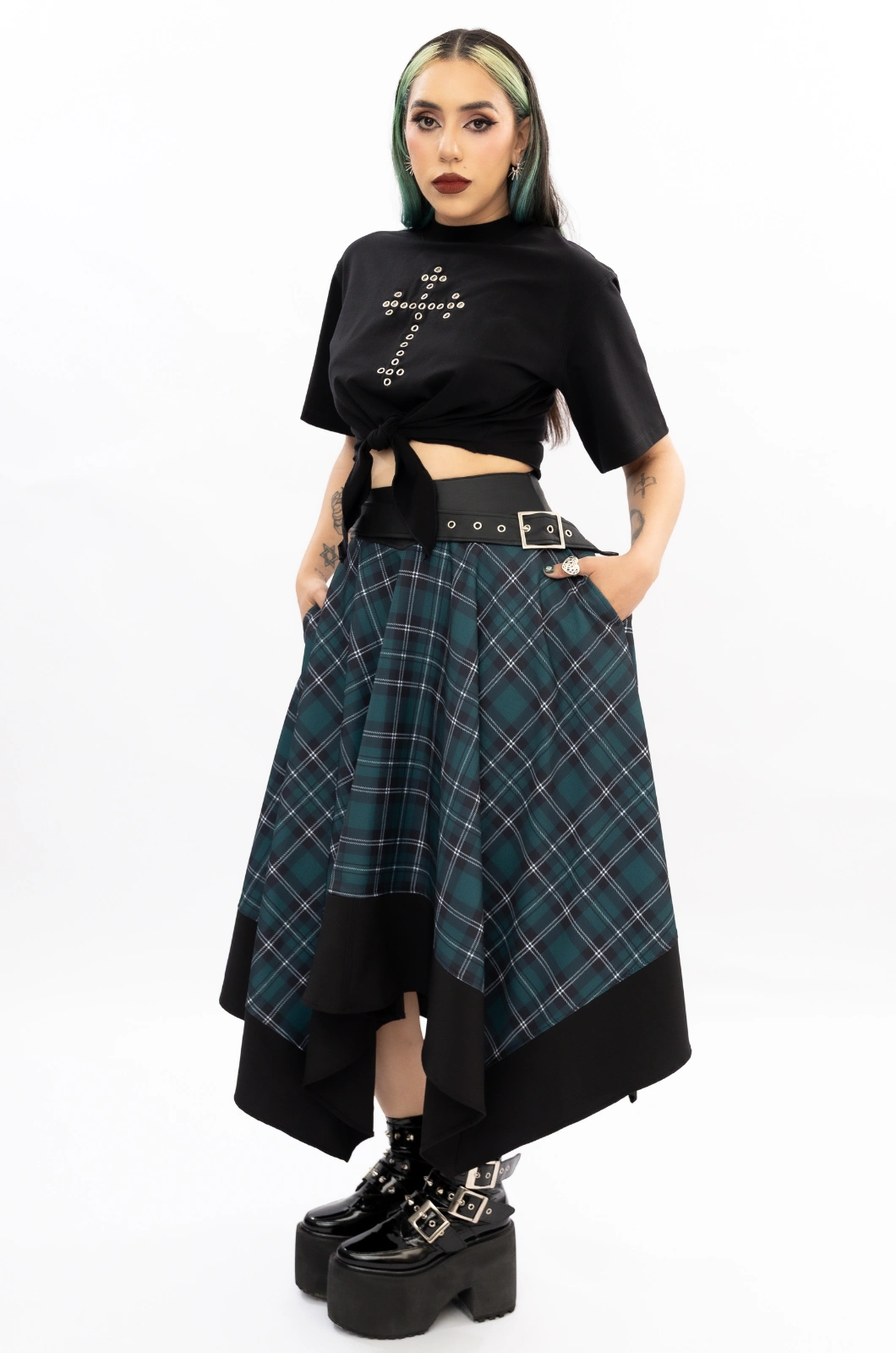 Falda cuadros verdes Killer Queen - Queen - Imagen 4