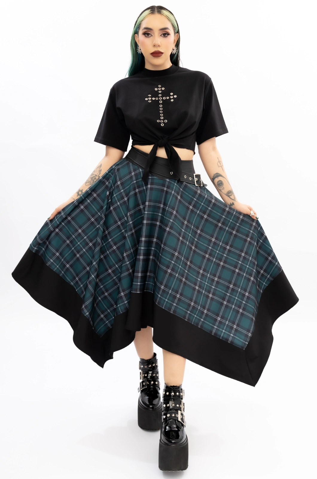 Falda cuadros verdes Killer Queen - Queen - Imagen 3