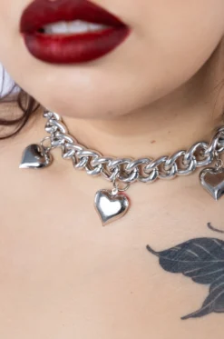 Collar triple heart silver